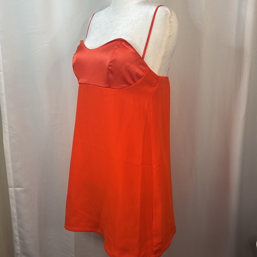 Free People Red Orange Mila Sweetheart Neckline Bustier Mini Dress- NWT - Picture 6 of 13